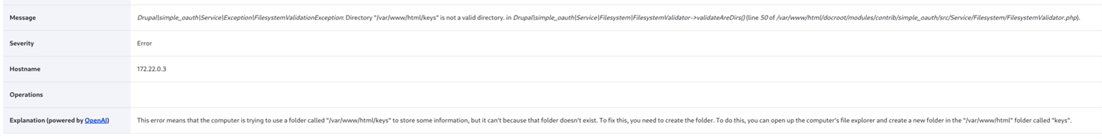 drupal log error 